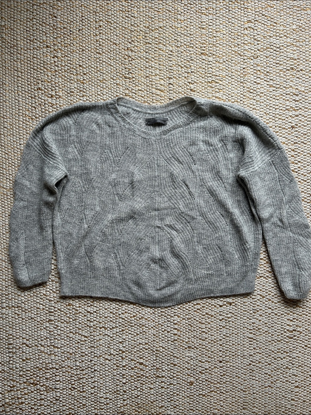 Anthropologie cropped gray sweater